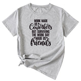 English Letters Work Made Us Womens New Casual Short Sleeves Shirt