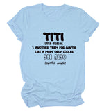 TItI TEE TEE Summer Letter, Crewneck, Loose Short Sleeve Women's T-Shirt