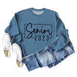 Senior 2023 Letter Loose Autumn and Winter Base New Casual Large Long Sleeve Sweater