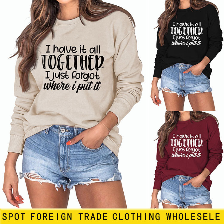 Pull pour femme à manches longues et col rond I Have It All Base.