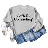 Coffee Counseling Fashion Letter Rundhals Herbst und Winter Langarm Pullover