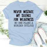 WOMEN'S CASUAL tOP NEVER MIStAKE MY SILENCE MONOGRAM SHORt-SLEEVED t-SHIRT-Shirt