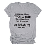 My Kids Accuse Me of Having Letters Round Neck Women's Short Sleeve Loose T-shirt