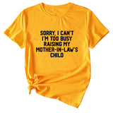 Sorry I Can't I'm Too Women's Casual Loose-fitting Short-sleeved Shirt