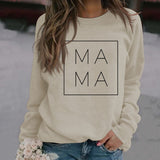 Mama Fashion Letter Printing Base Autumn and Winter Long Sleeve Plus Size Sweater Girl