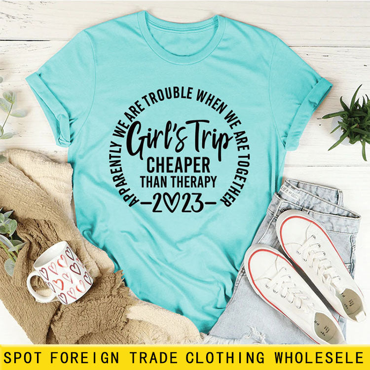 T-shirt ample à manches courtes et col rond pour filles, ratio de voyage, lettre