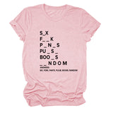 Fashion Round Neck Women's Short Sleeve Loose Letter T-Shirt