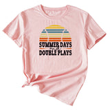 Summer Days Women's Crewneck Letter Short Sleeve T-shirt