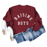 RAISING BOYS LETTRES Lâche FEMME BASE CHEMISE À MANCHES LONGUES SWEAT-SHIRT SURDIMENSIONNÉ