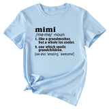 Womens English Letter Mimi Casual Round Neck Loose Short Sleeve Shirt