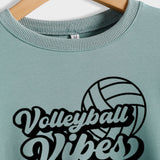 Volleyball Vibes – Sweatshirt mit Volleyball-Alphabet-Aufdruck und modischer Rückseite, langärmelig, Übergröße