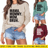 MAMA MOMMY MOMOM Mode Brief Neue Langarm Rundhals Pullover