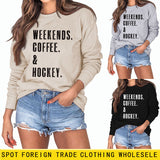 WEEKENDS COFFEE Brief Rundhals Lose Herbst/Winter Keller Langarm Pullover Mädchen