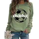 Round Neck Tops Long Sleeve Mama Print Loose Sweatshirt