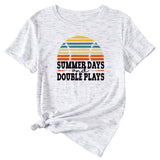 Summer Days Women's Crewneck Letter Short Sleeve T-shirt