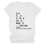 Fashion Round Neck Women's Short Sleeve Loose Letter T-Shirt