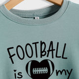 FOOTBALL IS MY VALENTINE Lettre Amour Baseball Pull à manches longues Fille