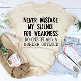 WOMEN'S CASUAL tOP NEVER MIStAKE MY SILENCE MONOGRAM SHORt-SLEEVED t-SHIRT-Shirt