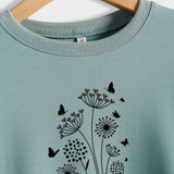 Wildflower Butterfly Letter Printing Loose Casual Autumn and Winter Long Sleeve Oversize Sweater