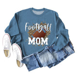 FOOTBALL MOM LETTERS Léopard sous-couche à manches longues surdimensionné pull fille