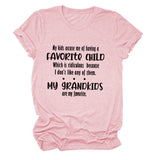 My Kids Accuse Me of Having Letters Round Neck Women's Short Sleeve Loose T-shirt