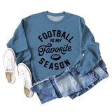 FOOTBALL IS MY FAVORITE Letters Autumn and Winter Loose Long-sleeved Sweater Women