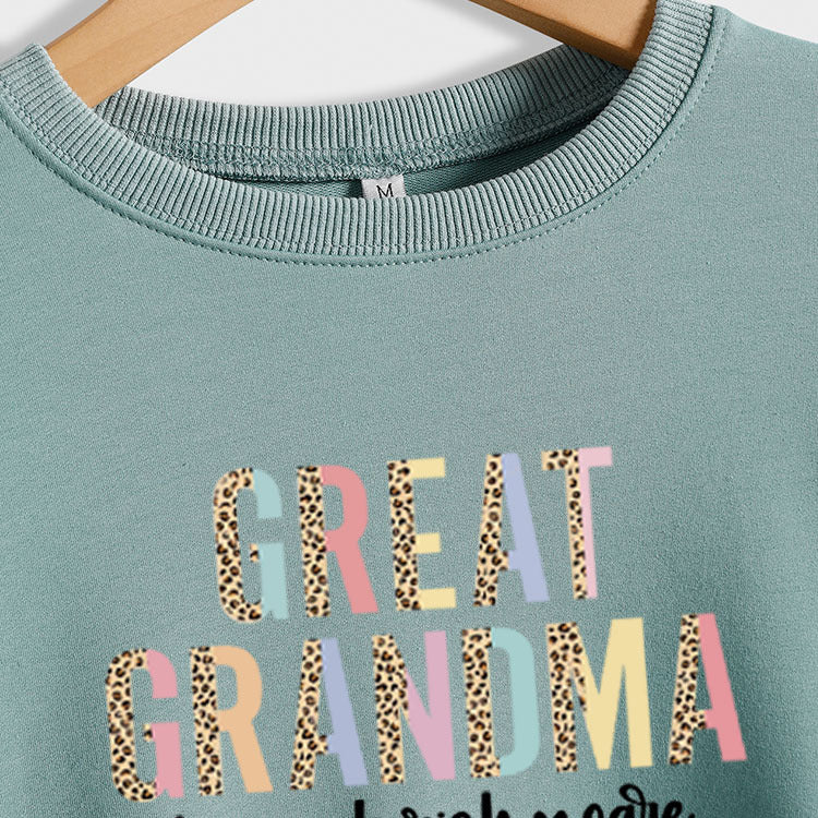 GREAT GRANDMA LOVE femmes lettre léopard à manches longues pull femmes