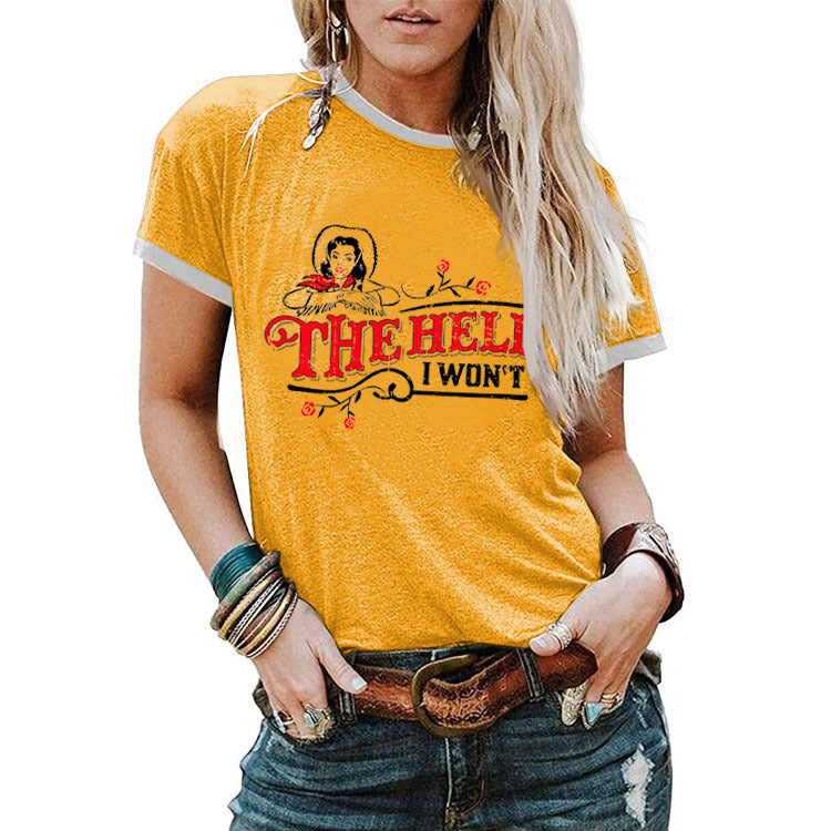 Merde, je ne serai pas à la mode col rond ample manches courtes T-shirt femme