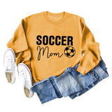 SOCCER MOM Fußball Brief Mode frauen Langarm Shirt Lose Pullover