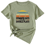 Summer Days Women's Crewneck Letter Short Sleeve T-shirt