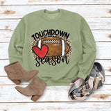 Simple pullover round neck shirt touchdown printed loose sweater foreign trade