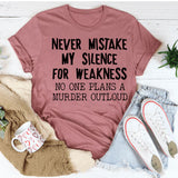 WOMEN'S CASUAL tOP NEVER MIStAKE MY SILENCE MONOGRAM SHORt-SLEEVED t-SHIRT-Shirt