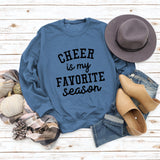 CHEER Is My FAVORITE Letters Large Size Loose Long-sleeved Round Neck Sweater Female