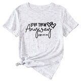 Love Them Letter-printed Women's Casual Round Neck Short-sleeved T-shirt