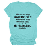 My Kids Accuse Me of Having Letters Round Neck Women's Short Sleeve Loose T-shirt