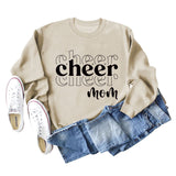 Cheer Mom Herbst und Winter Basis Schriftzug Lose Langarm Casual Oversize Pullover Weibliche