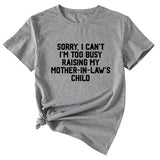 Sorry I Can't I'm Too Women's Casual Loose-fitting Short-sleeved Shirt