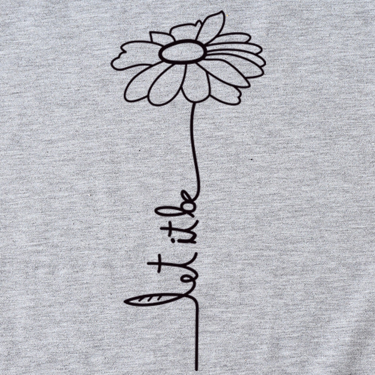 Simple fleur PaT-ShirtT-Shirtern LeT-Shirt IT-Shirt être décontracté chemise courte à manches courtes femme T-Shirt