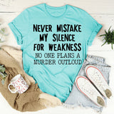 WOMEN'S CASUAL tOP NEVER MIStAKE MY SILENCE MONOGRAM SHORt-SLEEVED t-SHIRT-Shirt