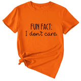 Fun Fact I Don't Care Fashion Large Women's T-shirt Short Sleeve