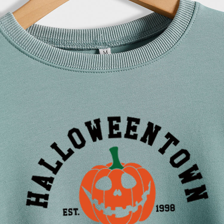HALLOWEENTOWN – pull à manches longues et col rond pour femme, mode automne et hiver