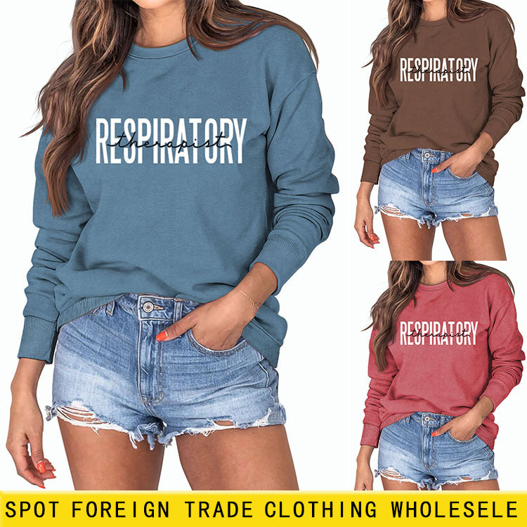 Pull à manches longues et col rond avec lettre Thermopist respiratoire