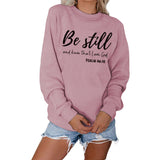 Be Still and Know – Pullover mit Buchstaben-Print, Rundhalsausschnitt, lockeres Langarmshirt in Übergröße, modischer Pullover für Mädchen