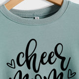 Cheer Mom Heart Letters Round Neck Loose Bottoming Autumn and Winter Long-sleeved Large Size Sweater