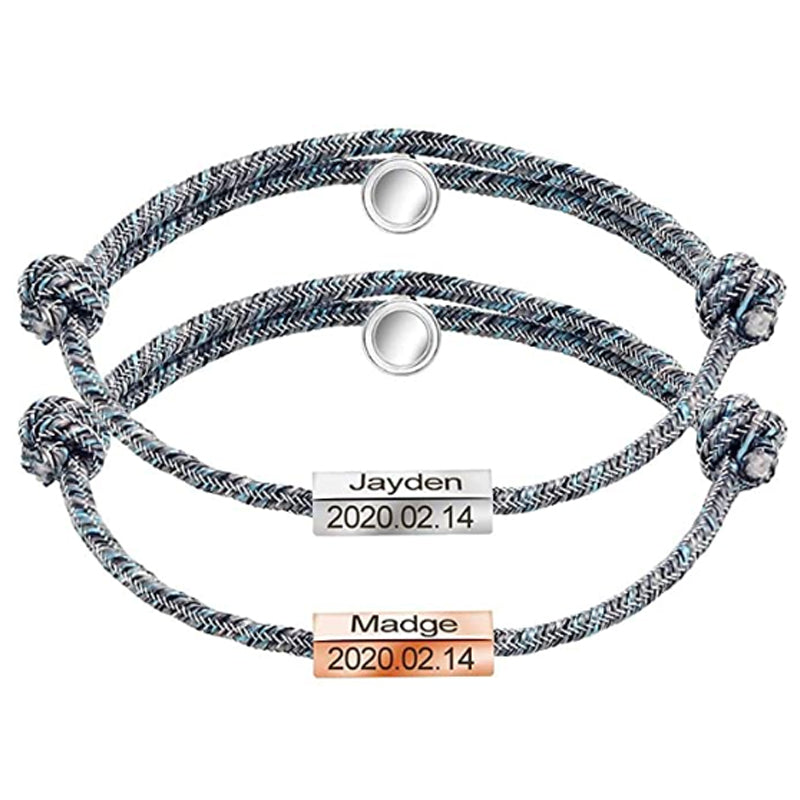 Magnetarmband für Paare aus Seil, verstellbares Paararmband für Frauen, Liebesarmband für Männer und Frauen